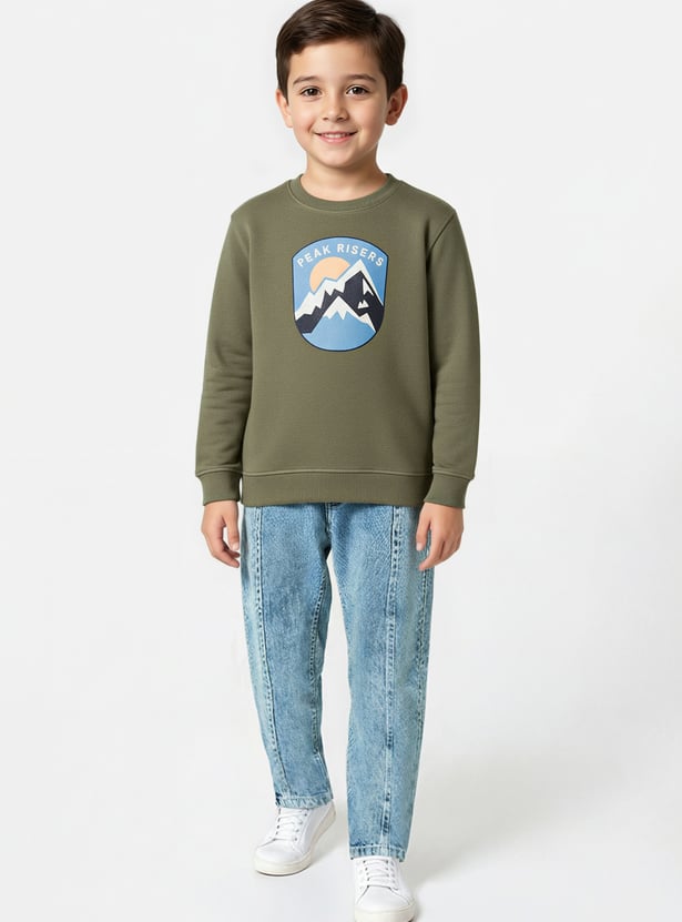 Boys Printed Oversized Sweatshirt