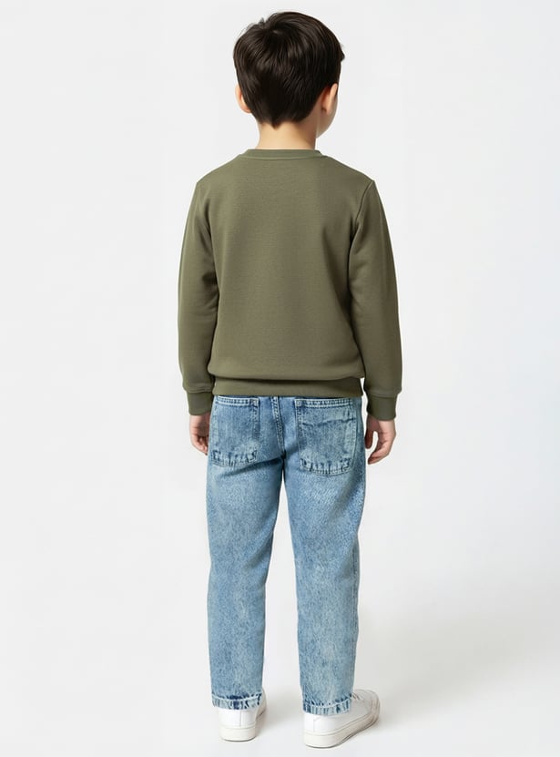 Boys Printed Oversized Sweatshirt