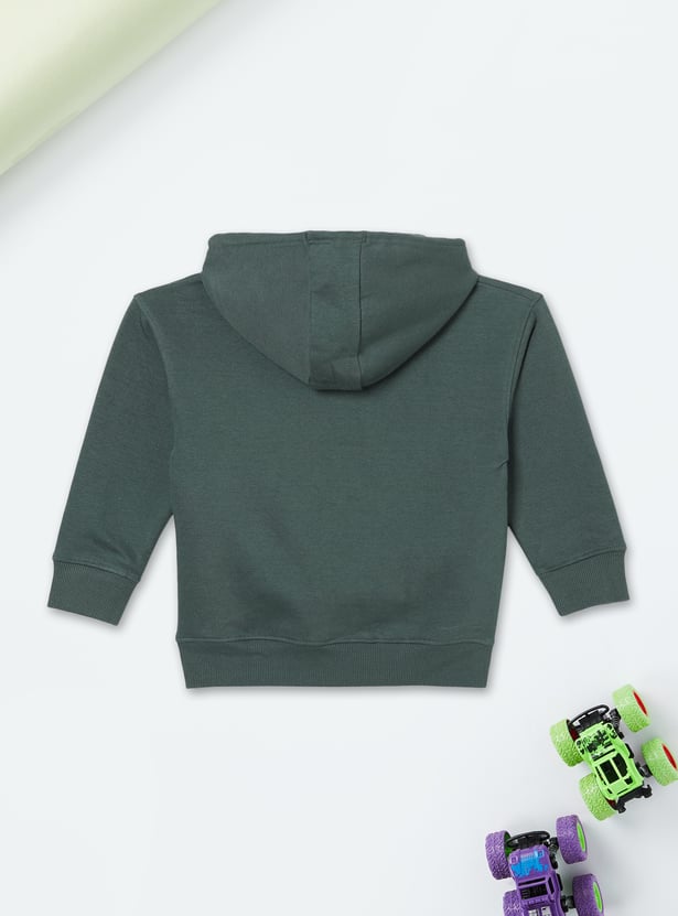 Boys Printed Hooded Oversized Sweatshirt