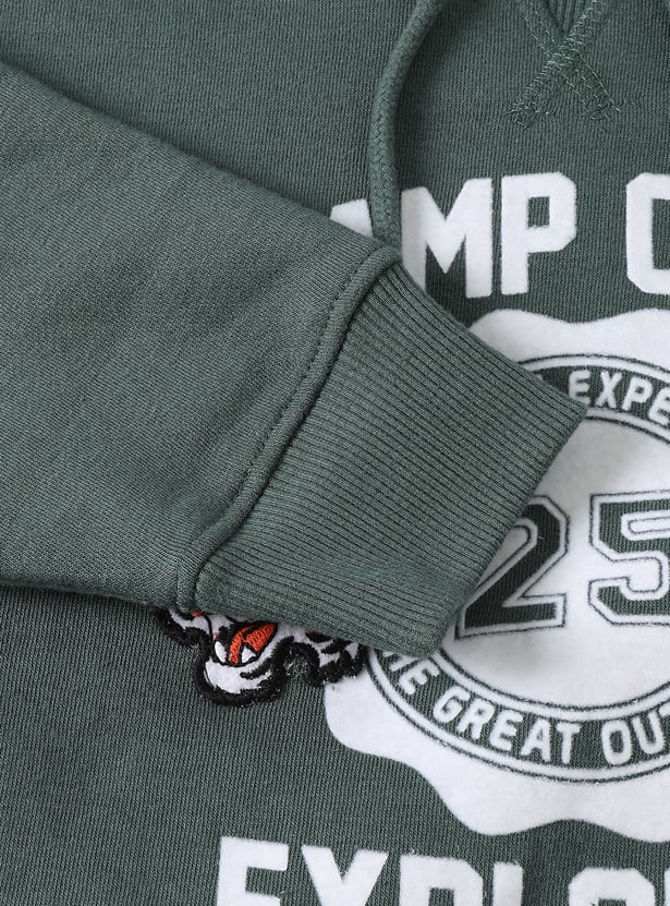 Boys Printed Hooded Oversized Sweatshirt