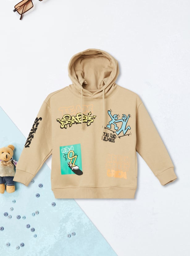 Boys Printed Hooded Sweatshirt