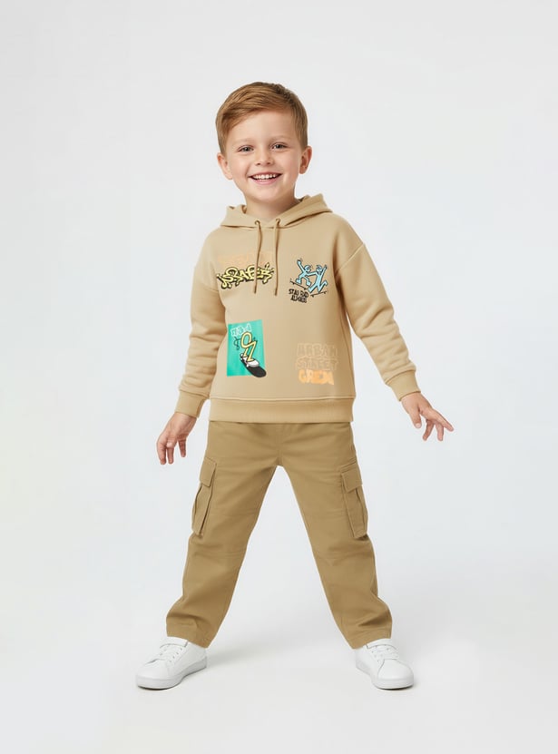 Boys Printed Hooded Sweatshirt