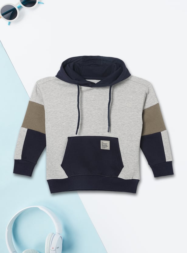 Boys Colourblock Hooded Sweatshirt