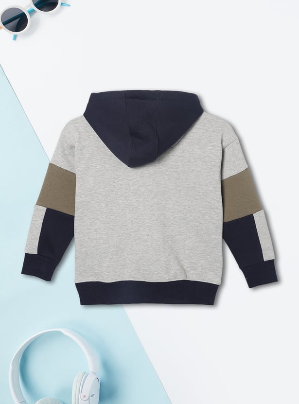 Boys Colourblock Hooded Sweatshirt
