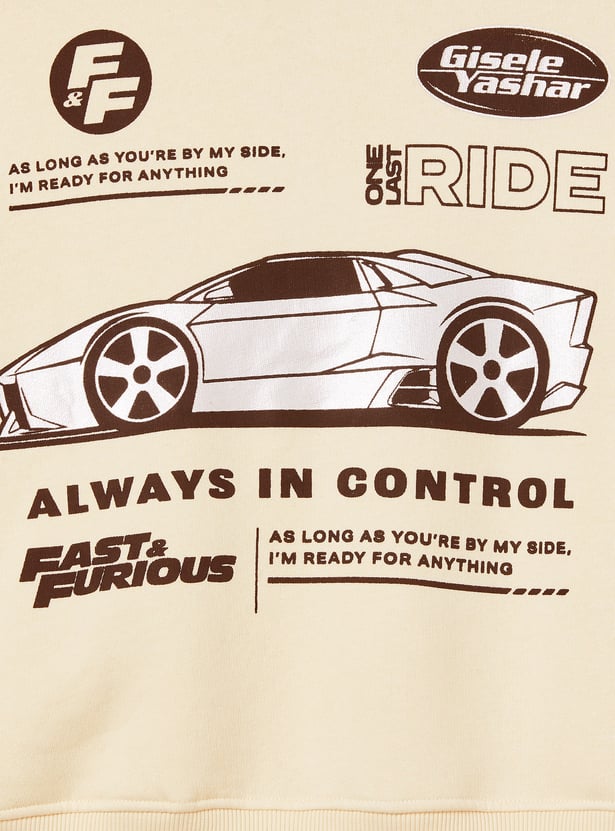 Boys Fast & Furious Print Oversized Sweatshirt