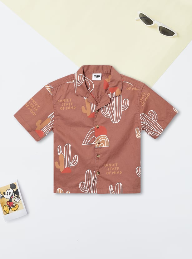 Boys Printed Oversized Shirt