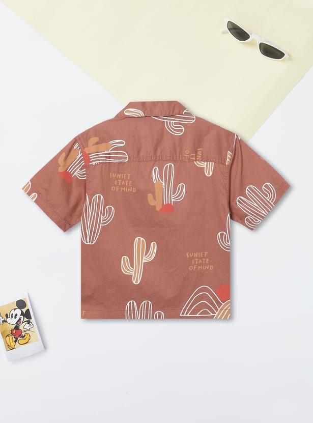 Boys Printed Oversized Shirt