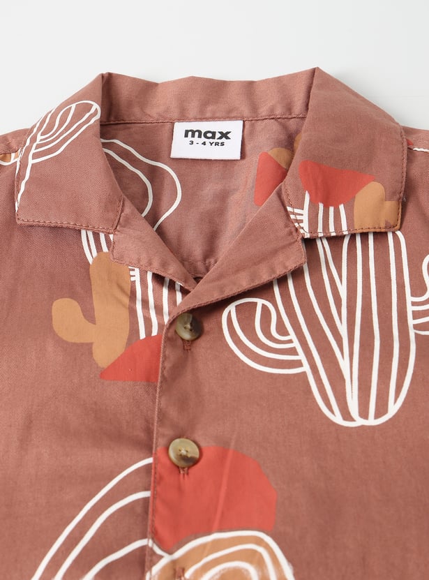 Boys Printed Oversized Shirt