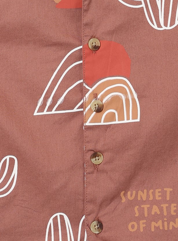 Boys Printed Oversized Shirt