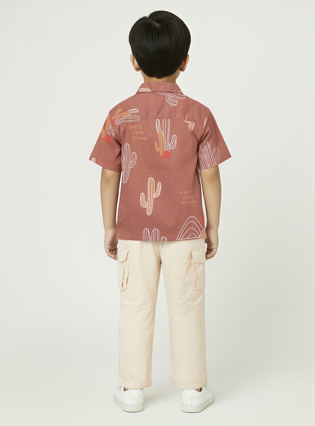 Boys Printed Oversized Shirt