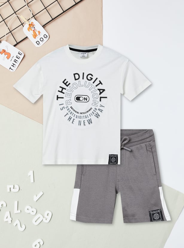 Boys Printed Shorts Set