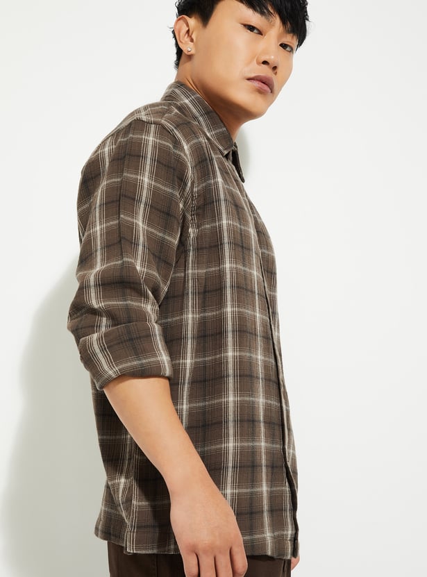 URB_N Men Checked Regular Fit Shirt