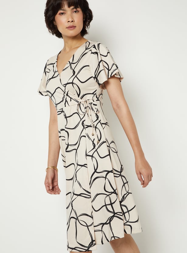 Women Printed Wrap Dress