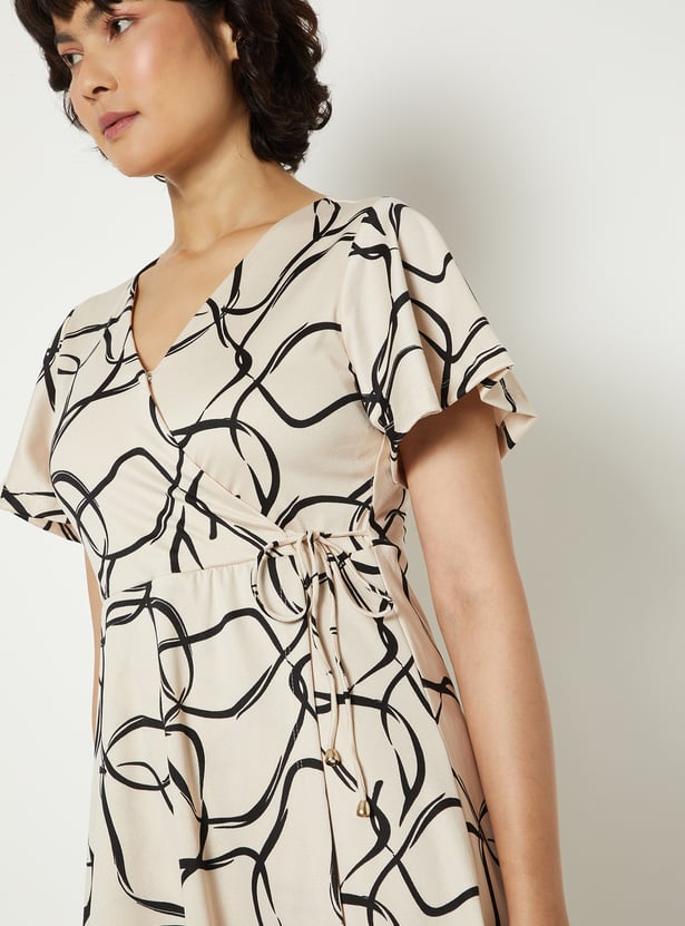 Women Printed Wrap Dress