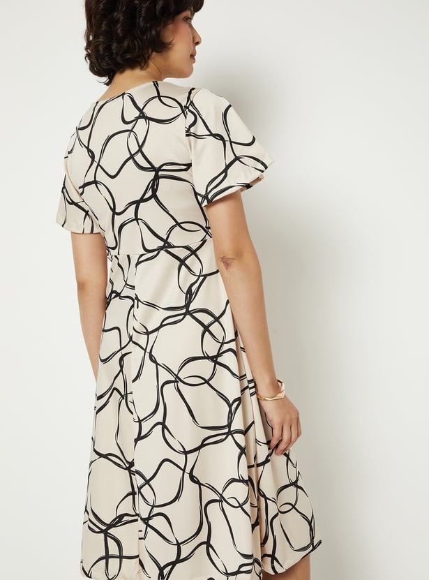 Women Printed Wrap Dress