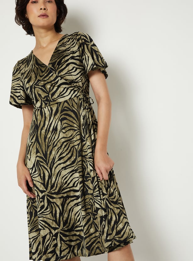 Women Printed Wrap Dress