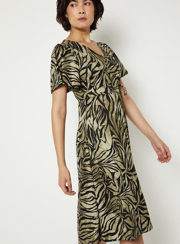 Women Printed Wrap Dress