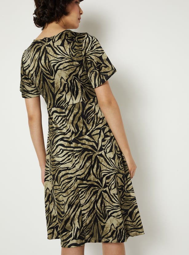 Women Printed Wrap Dress