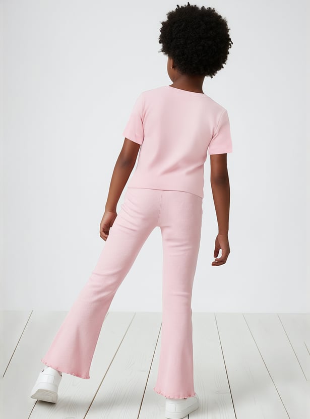 Girls Mickey Printed Trousers Set