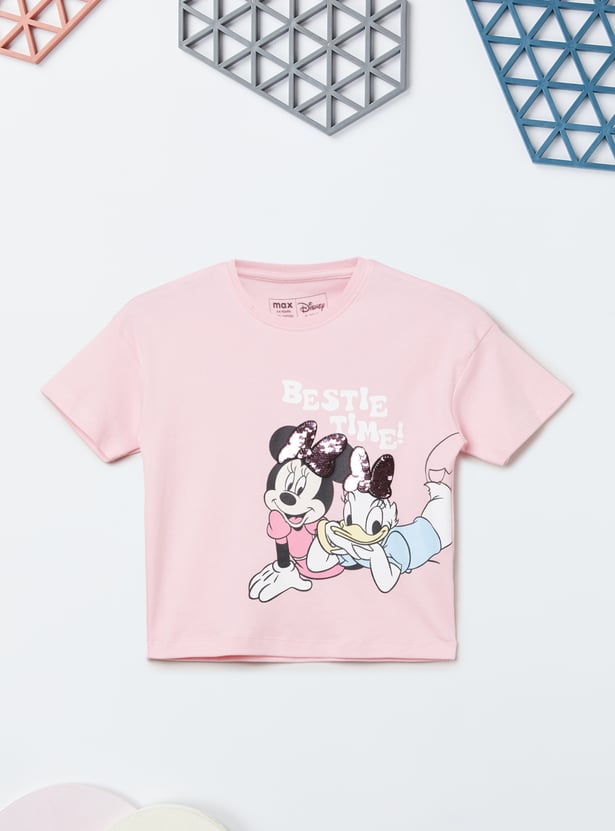 Girls Mickey Printed Trousers Set