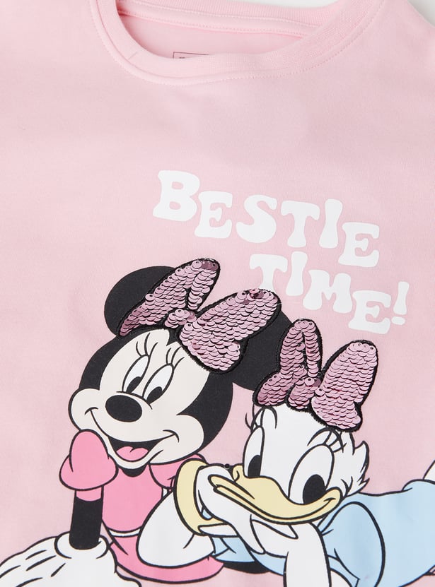 Girls Mickey Printed Trousers Set