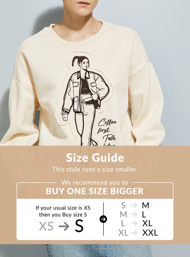 ALAYA F x URB_N Women Printed Oversized Sweatshirt