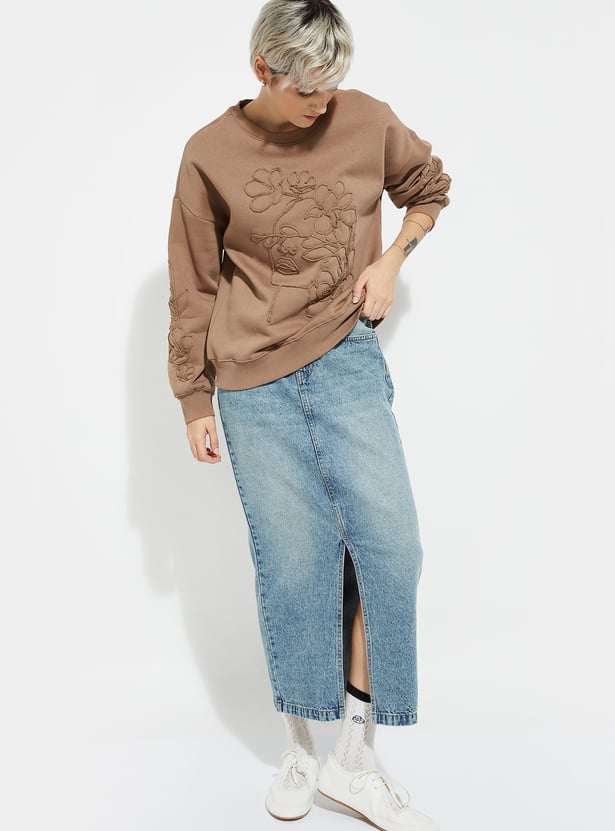 ALAYA F x URB_N Women Printed Oversized Sweatshirt