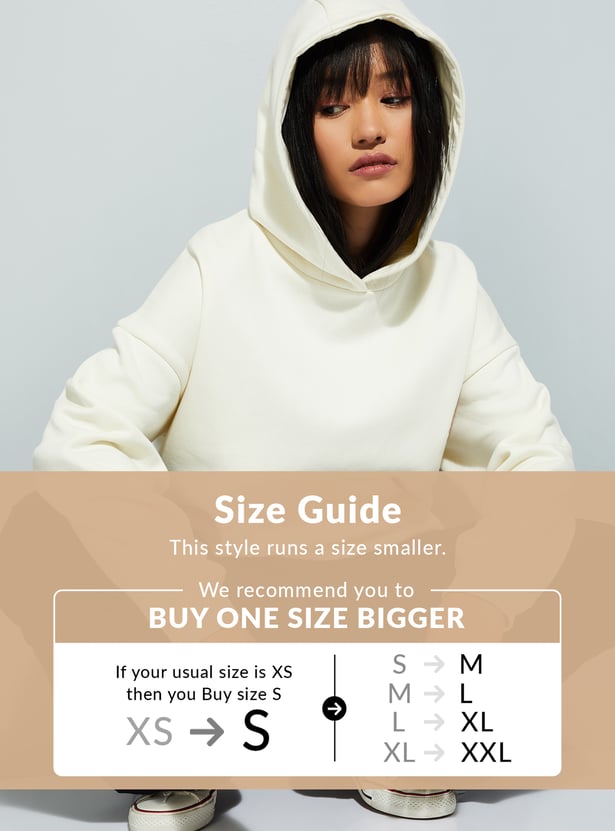 URB_N Women Back Print Hooded Oversized Sweatshirt
