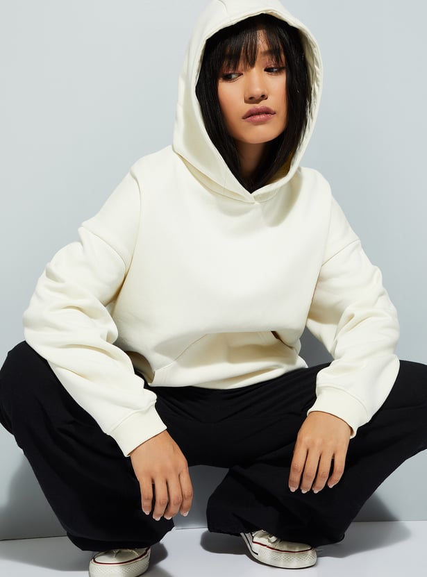 URB_N Women Back Print Hooded Oversized Sweatshirt