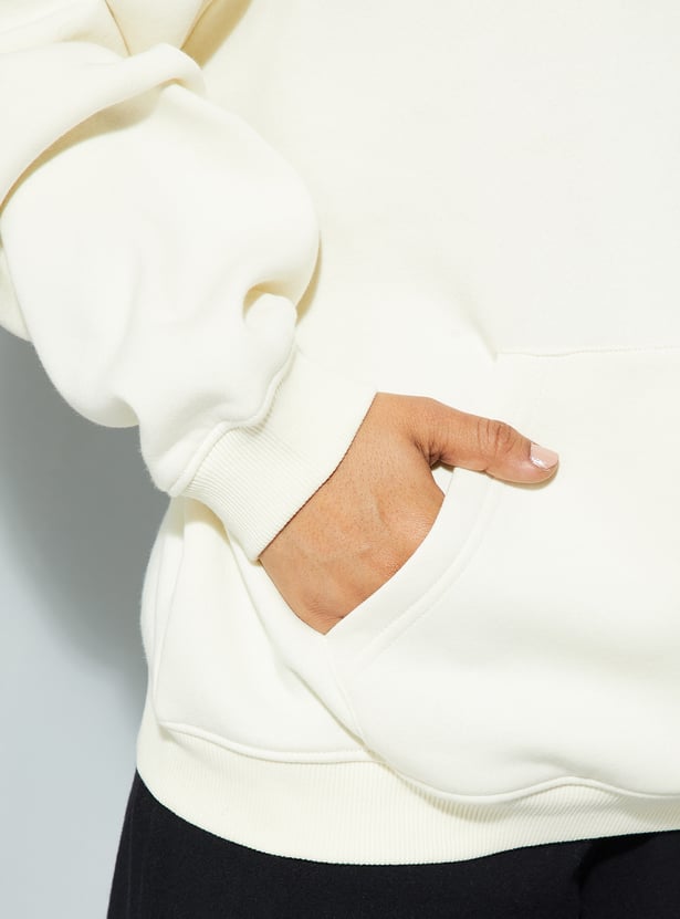 URB_N Women Back Print Hooded Oversized Sweatshirt