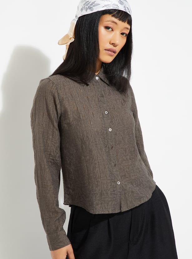 ALAYA F x URB_N Women Patterned Boxy Fit Shirt