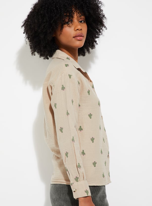 ALAYA F x URB_N Women Embroidered Shirt