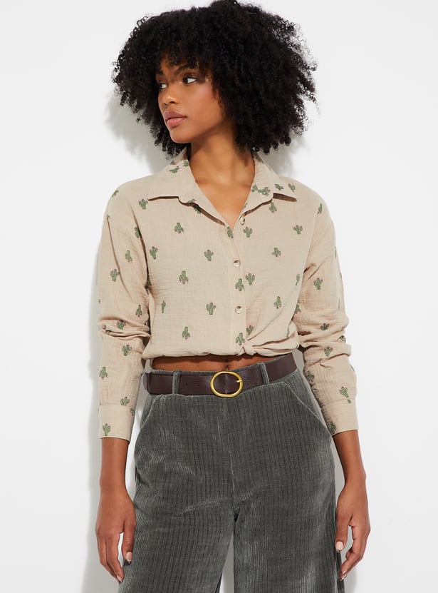 ALAYA F x URB_N Women Embroidered Shirt