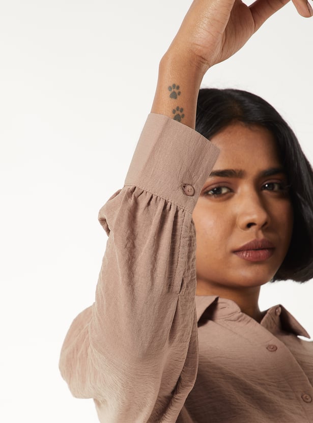 Women Textured Shirt Style Top