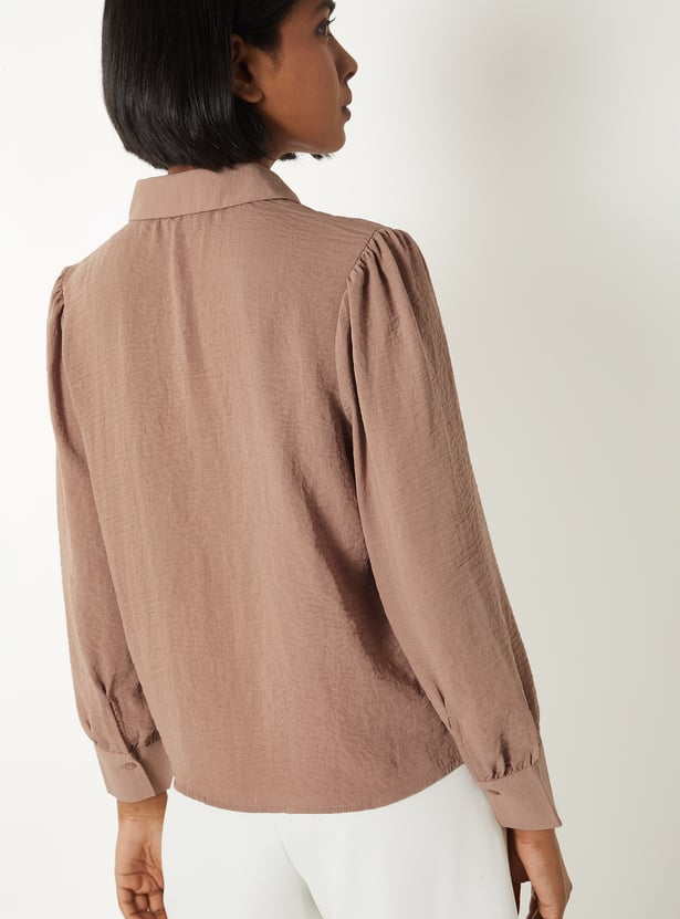 Women Textured Shirt Style Top