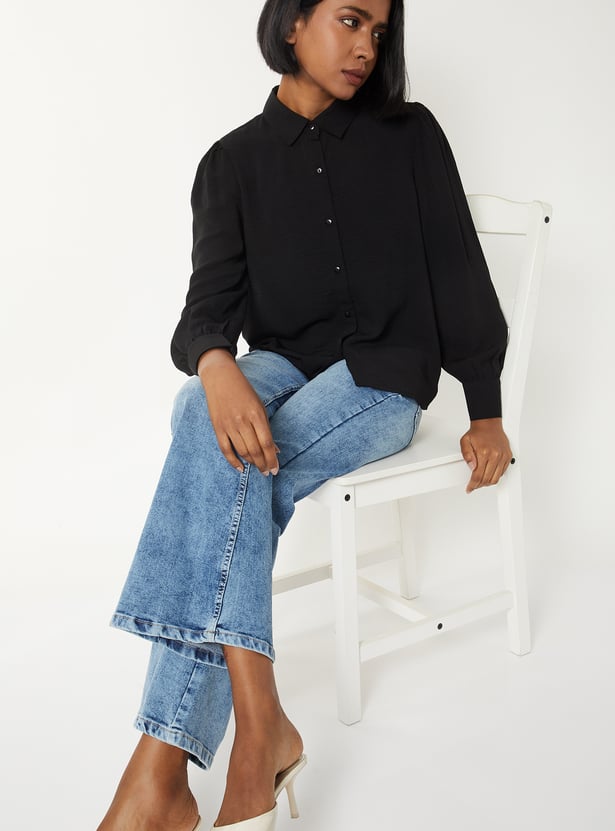 Women Textured Shirt Style Top