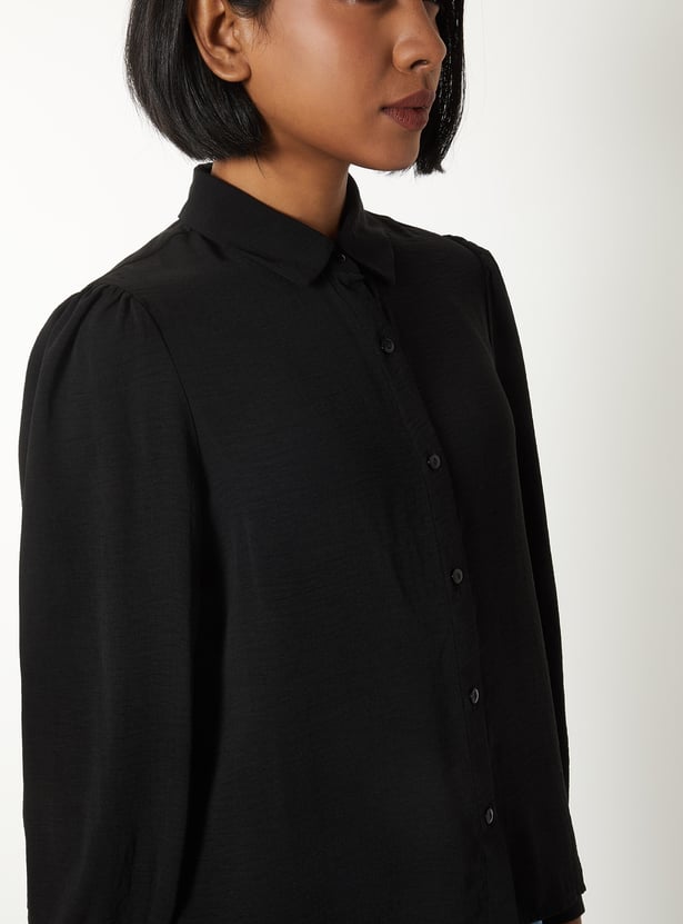 Women Textured Shirt Style Top