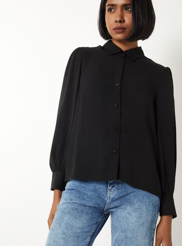 Women Textured Shirt Style Top