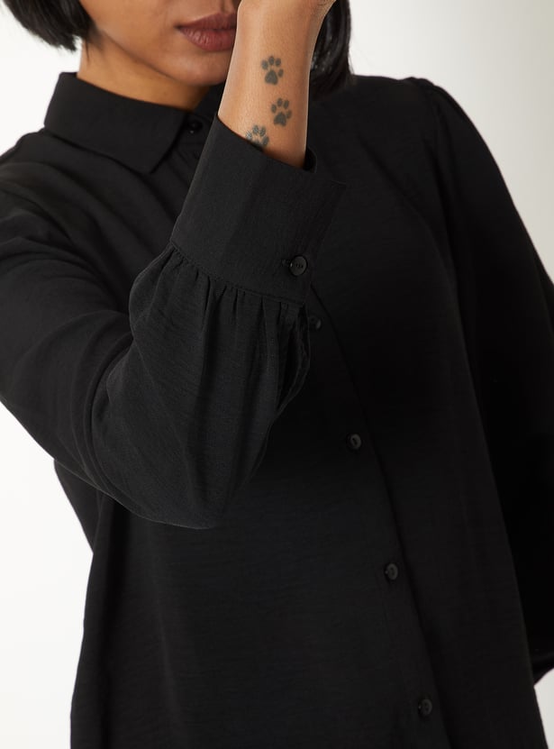 Women Textured Shirt Style Top