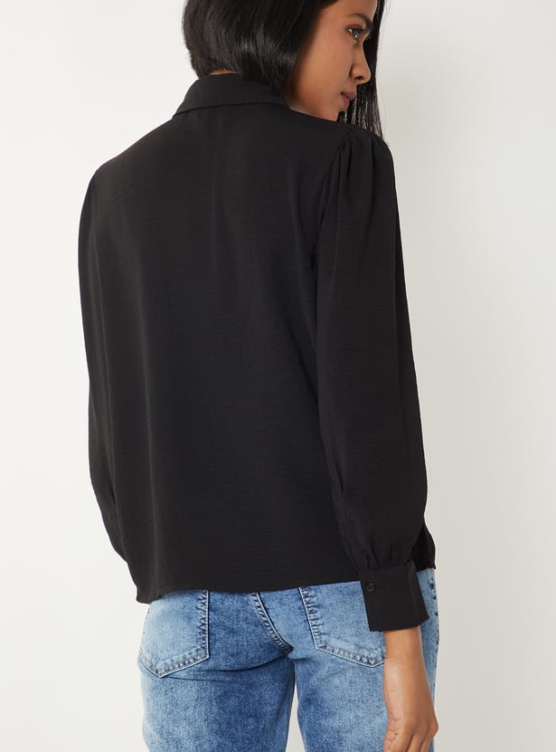 Women Textured Shirt Style Top