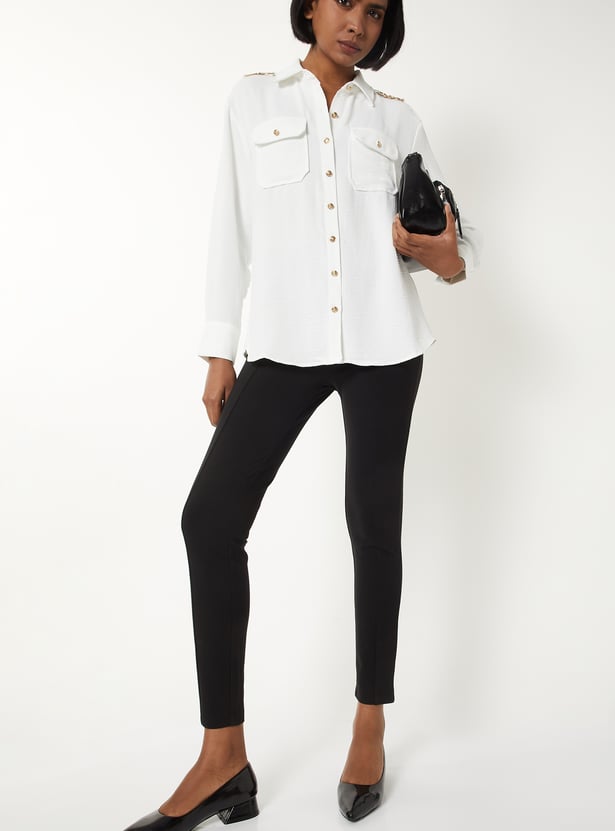 Women Solid Slim Fit Treggings