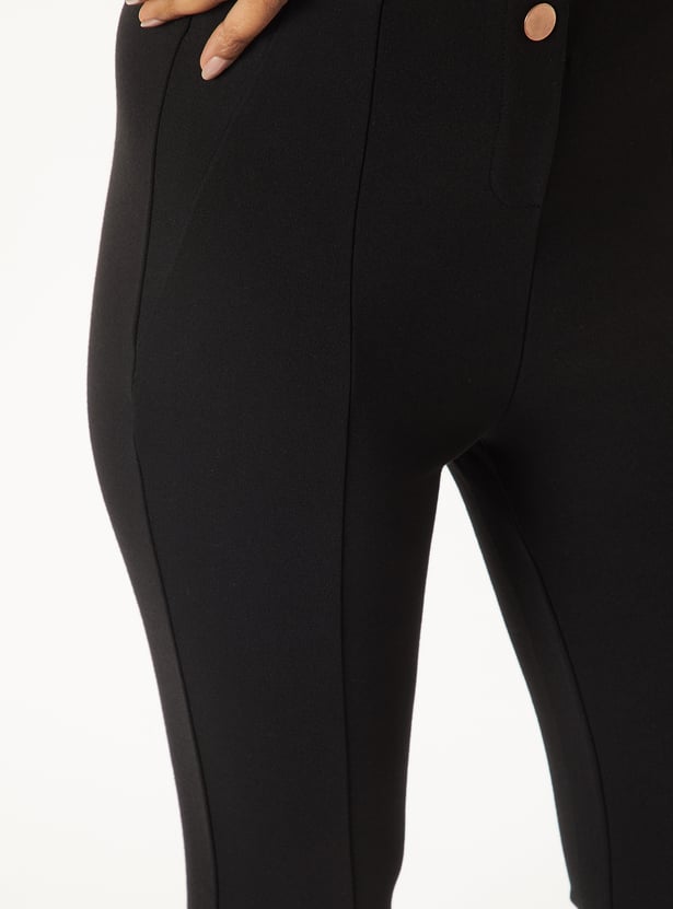 Women Solid Slim Fit Treggings