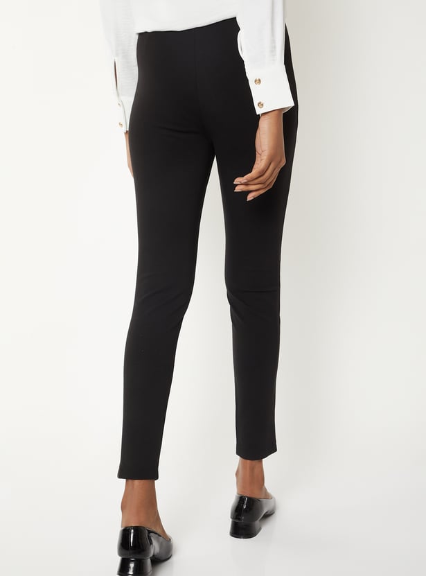 Women Solid Slim Fit Treggings