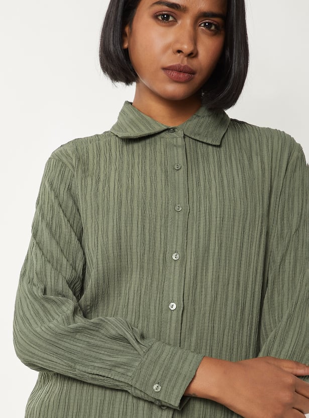 Women Textured Regular Fit Shirt