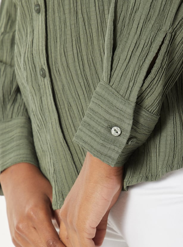 Women Textured Regular Fit Shirt