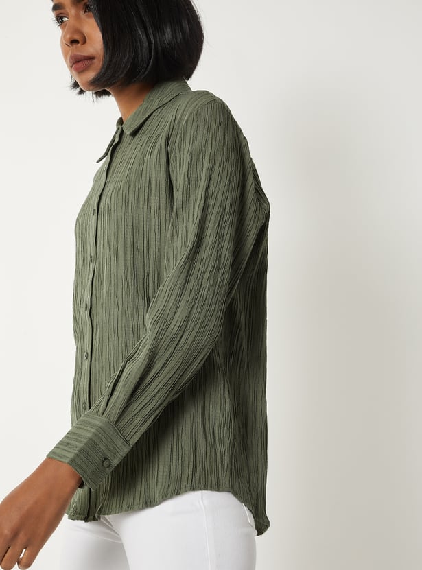 Women Textured Regular Fit Shirt