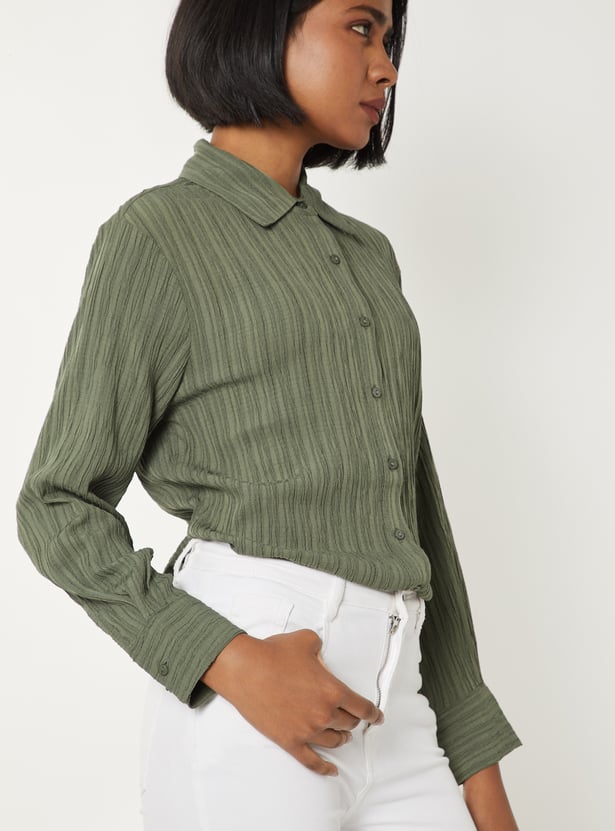 Women Textured Regular Fit Shirt
