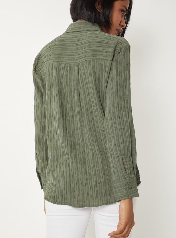 Women Textured Regular Fit Shirt