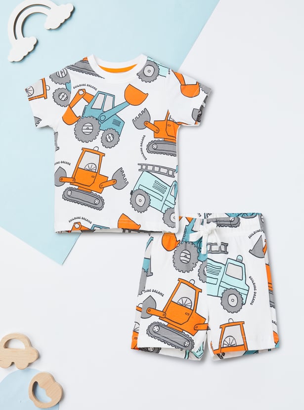 Boys Printed T-shirt with Short Set