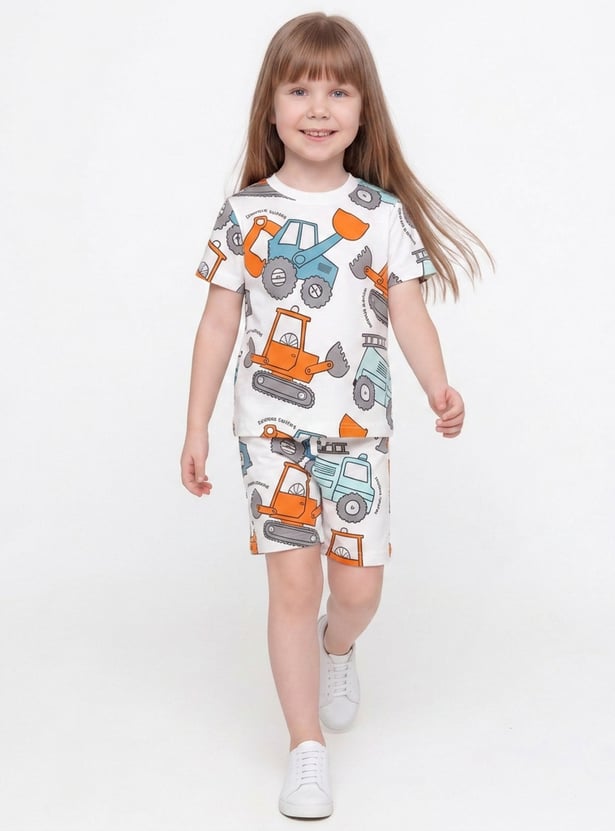 Boys Printed T-shirt with Short Set